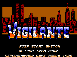 Vigilante (USA, Europe) Title Screen